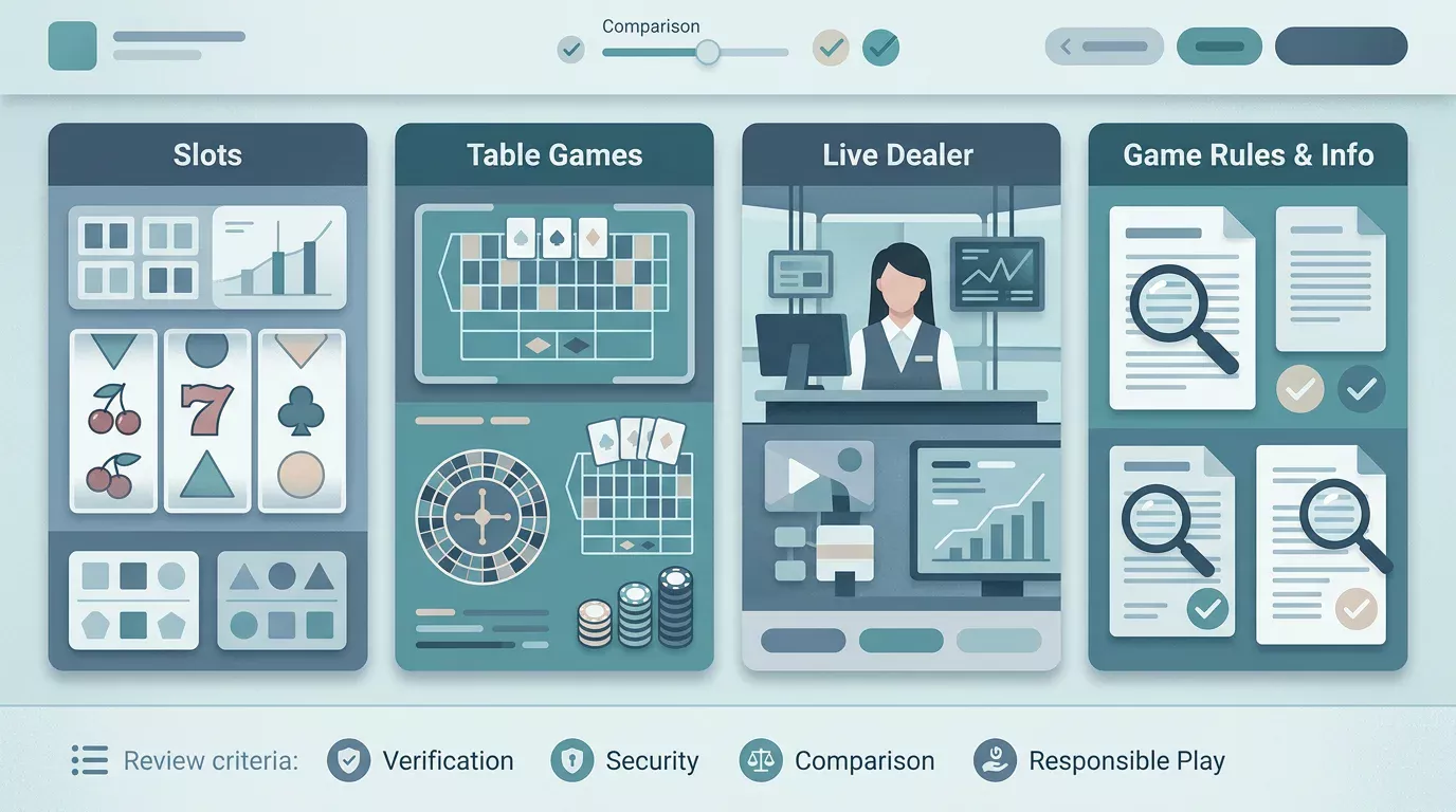 Donbet games UK lobby illustration: slots, tables and live-dealer category overview
