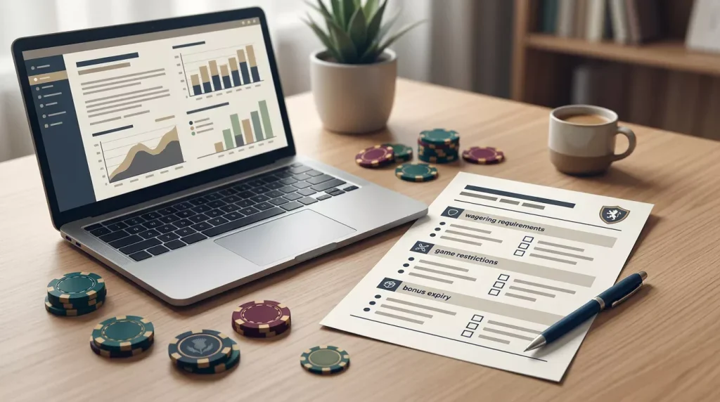 Checklist style illustration for reviewing Donbet bonus terms